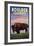 Boulder, Colorado - Bison and Sunset-Lantern Press-Framed Art Print