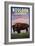 Boulder, Colorado - Bison and Sunset-Lantern Press-Framed Art Print