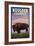 Boulder, Colorado - Bison and Sunset-Lantern Press-Framed Art Print