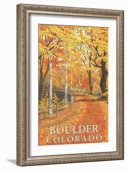 Boulder, Colorado - Fall Colors Scene-Lantern Press-Framed Art Print