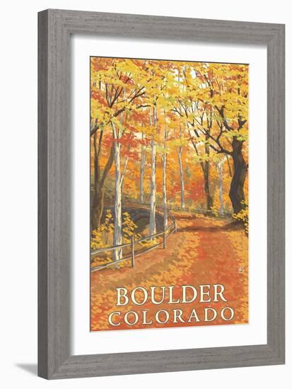 Boulder, Colorado - Fall Colors Scene-Lantern Press-Framed Art Print