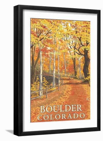 Boulder, Colorado - Fall Colors Scene-Lantern Press-Framed Art Print