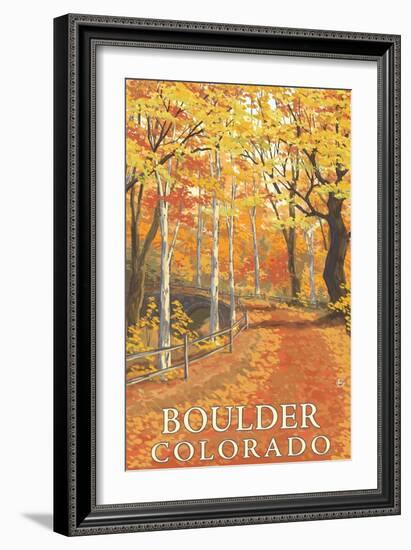 Boulder, Colorado - Fall Colors Scene-Lantern Press-Framed Art Print