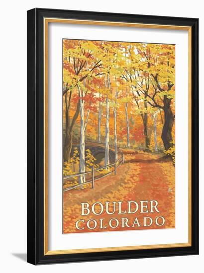 Boulder, Colorado - Fall Colors Scene-Lantern Press-Framed Art Print