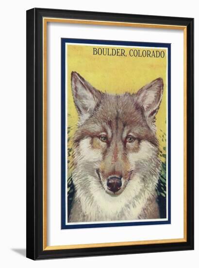 Boulder, Colorado - Gray Wolf Retro Poster-Lantern Press-Framed Art Print