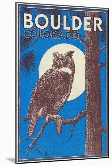 Boulder, Colorado - Horned Owl in the Moonlight - Vinatge Magazine Cover-Lantern Press-Mounted Art Print