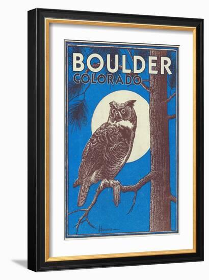 Boulder, Colorado - Horned Owl in the Moonlight - Vinatge Magazine Cover-Lantern Press-Framed Art Print