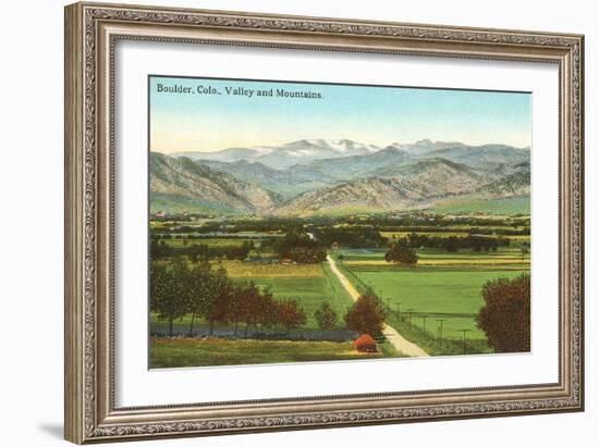 Boulder, Colorado, Valley and Mountains-null-Framed Art Print