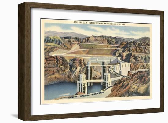 Boulder Dam and Arizona Spillway-null-Framed Art Print