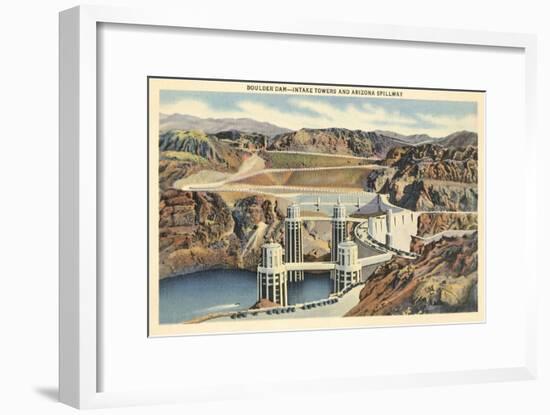 Boulder Dam and Arizona Spillway-null-Framed Art Print