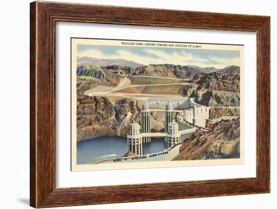 Boulder Dam and Arizona Spillway-null-Framed Art Print