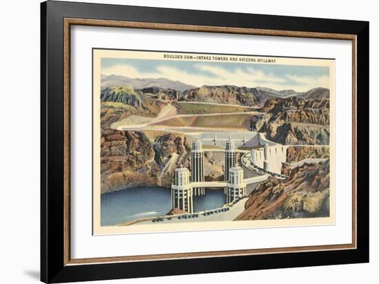 Boulder Dam and Arizona Spillway-null-Framed Art Print