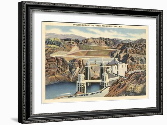 Boulder Dam and Arizona Spillway-null-Framed Art Print