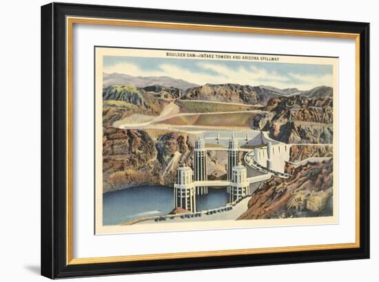 Boulder Dam and Arizona Spillway-null-Framed Art Print