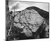 Boulder with hill in background, Rocks at Silver Gate, Yellowstone National Park, Wyoming, ca. 1941-Ansel Adams-Mounted Art Print