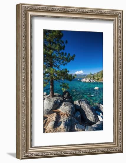 Boulders and cove at Sand Harbor State Park, Lake Tahoe, Nevada USA-Russ Bishop-Framed Photographic Print