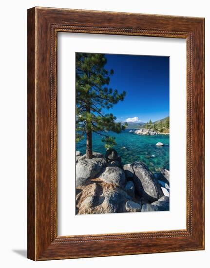 Boulders and cove at Sand Harbor State Park, Lake Tahoe, Nevada USA-Russ Bishop-Framed Photographic Print