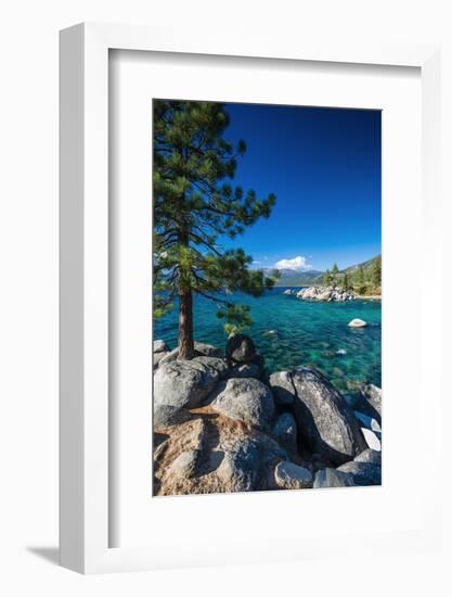 Boulders and cove at Sand Harbor State Park, Lake Tahoe, Nevada USA-Russ Bishop-Framed Photographic Print