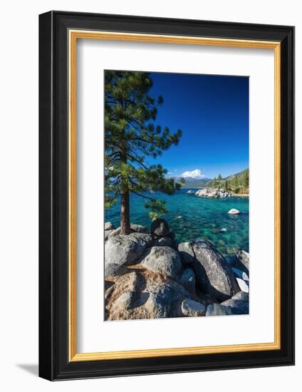 Boulders and cove at Sand Harbor State Park, Lake Tahoe, Nevada USA-Russ Bishop-Framed Photographic Print