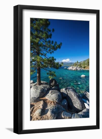 Boulders and cove at Sand Harbor State Park, Lake Tahoe, Nevada USA-Russ Bishop-Framed Premium Photographic Print