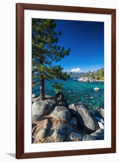 Boulders and cove at Sand Harbor State Park, Lake Tahoe, Nevada USA-Russ Bishop-Framed Photographic Print