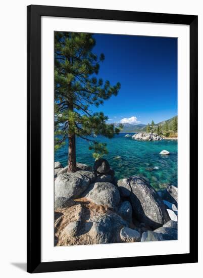 Boulders and cove at Sand Harbor State Park, Lake Tahoe, Nevada USA-Russ Bishop-Framed Premium Photographic Print