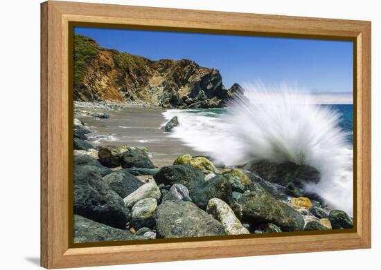 Boulders and Crashing Surf, Limekiln State Park, Big Sur, California, Usa-Russ Bishop-Framed Premier Image Canvas