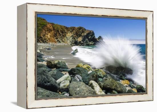 Boulders and Crashing Surf, Limekiln State Park, Big Sur, California, Usa-Russ Bishop-Framed Premier Image Canvas