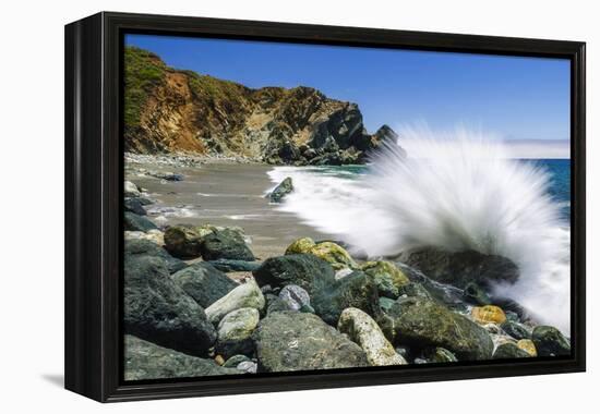 Boulders and Crashing Surf, Limekiln State Park, Big Sur, California, Usa-Russ Bishop-Framed Premier Image Canvas