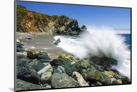 Boulders and Crashing Surf, Limekiln State Park, Big Sur, California, Usa-Russ Bishop-Mounted Photographic Print