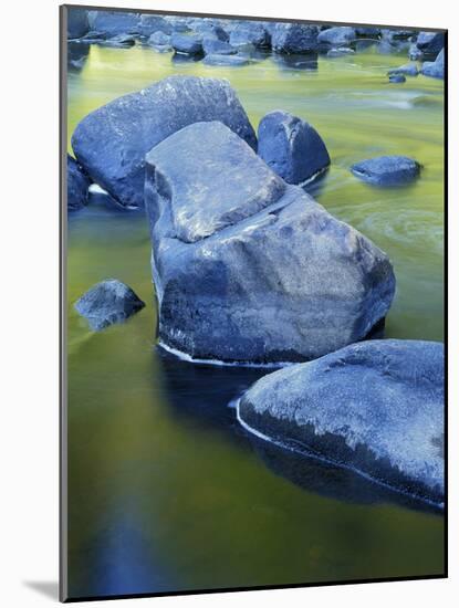 Boulders and Reflection, Little Salmon River, Idaho, USA-Charles Gurche-Mounted Photographic Print