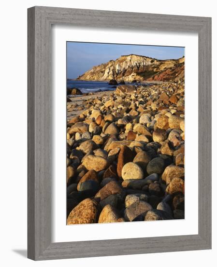 Boulders, Aquinnah (Gay Head) Cliffs, Martha's Vineyard, Massachusetts, USA-Charles Gurche-Framed Photographic Print