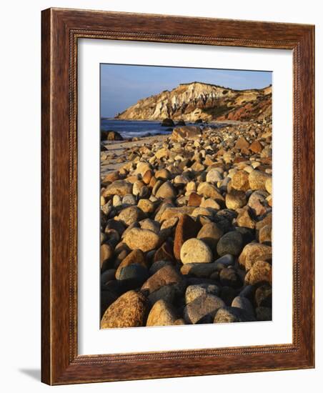 Boulders, Aquinnah (Gay Head) Cliffs, Martha's Vineyard, Massachusetts, USA-Charles Gurche-Framed Photographic Print