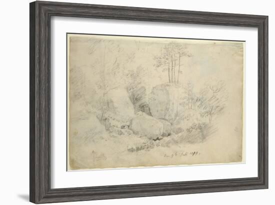 Boulders in Woodland, 1800 (Pencil on Paper)-Caspar David Friedrich-Framed Giclee Print