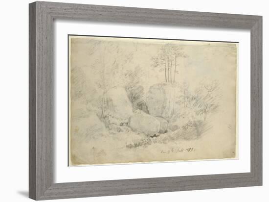 Boulders in Woodland, 1800 (Pencil on Paper)-Caspar David Friedrich-Framed Giclee Print