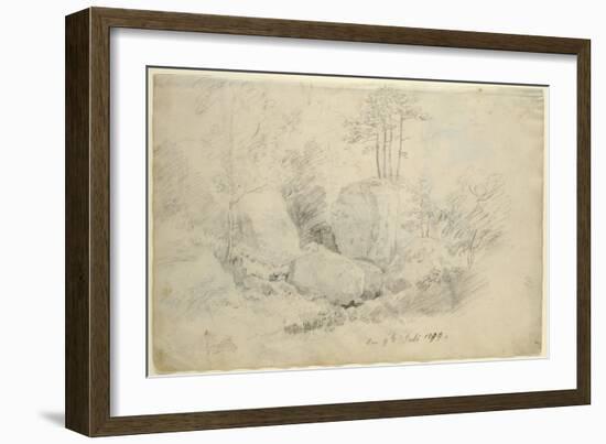 Boulders in Woodland, 1800 (Pencil on Paper)-Caspar David Friedrich-Framed Giclee Print