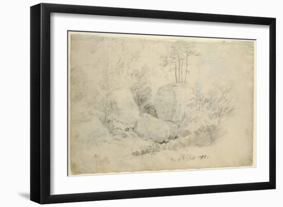 Boulders in Woodland, 1800 (Pencil on Paper)-Caspar David Friedrich-Framed Giclee Print