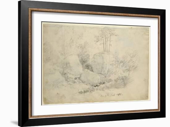 Boulders in Woodland, 1800 (Pencil on Paper)-Caspar David Friedrich-Framed Giclee Print