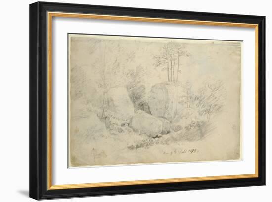 Boulders in Woodland, 1800 (Pencil on Paper)-Caspar David Friedrich-Framed Giclee Print