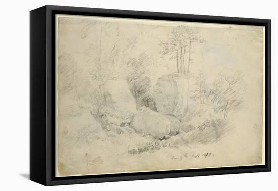 Boulders in Woodland, 1800 (Pencil on Paper)-Caspar David Friedrich-Framed Premier Image Canvas