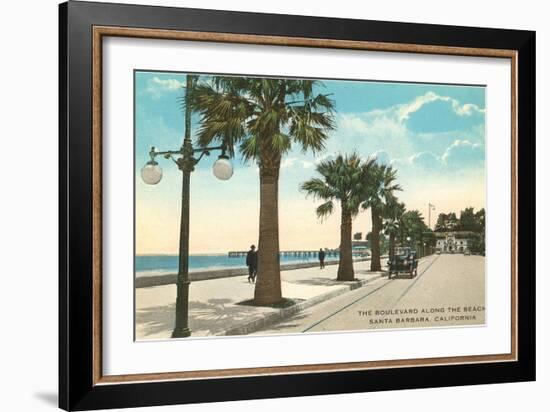 Boulevard along Beach, Santa Barbara, California-null-Framed Art Print