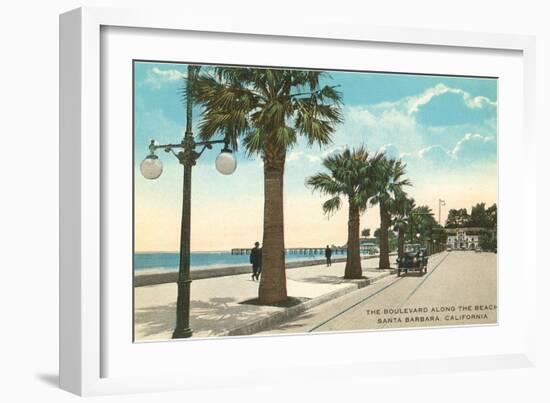 Boulevard along Beach, Santa Barbara, California-null-Framed Art Print