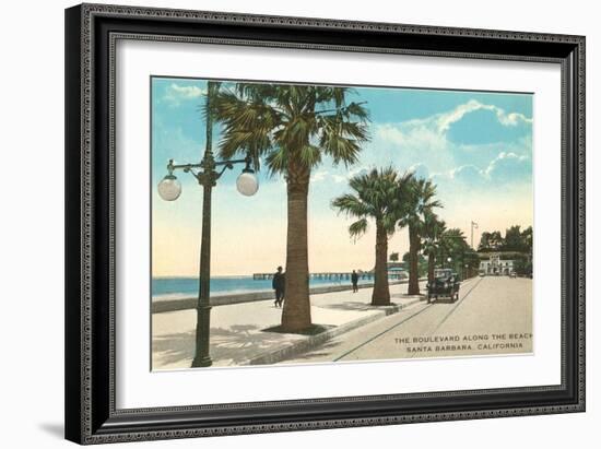 Boulevard along Beach, Santa Barbara, California-null-Framed Art Print