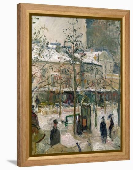 Boulevard De Rocheouart in Snow, 1878-Camille Pissarro-Framed Premier Image Canvas