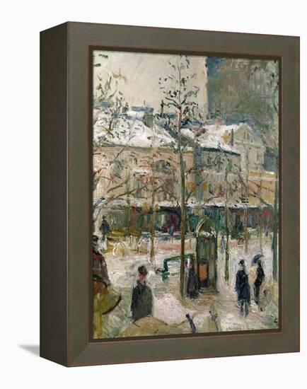 Boulevard De Rocheouart in Snow, 1878-Camille Pissarro-Framed Premier Image Canvas