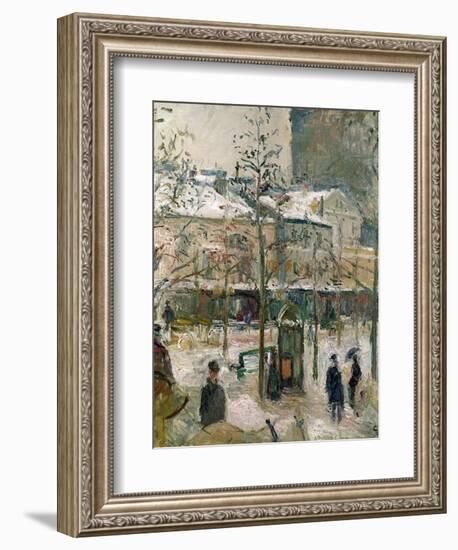 Boulevard De Rocheouart in Snow, 1878-Camille Pissarro-Framed Giclee Print