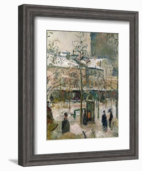 Boulevard De Rocheouart in Snow, 1878-Camille Pissarro-Framed Giclee Print