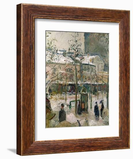 Boulevard De Rocheouart in Snow, 1878-Camille Pissarro-Framed Giclee Print