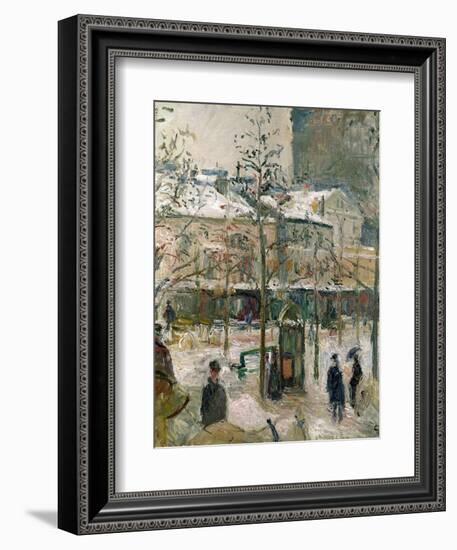 Boulevard De Rocheouart in Snow, 1878-Camille Pissarro-Framed Giclee Print