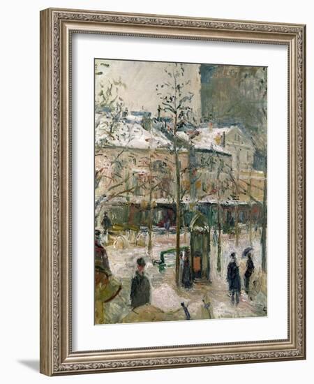 Boulevard De Rocheouart in Snow, 1878-Camille Pissarro-Framed Giclee Print